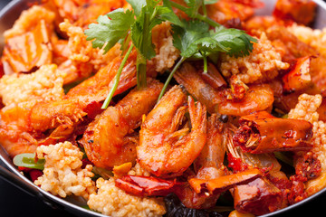 Braised prawns