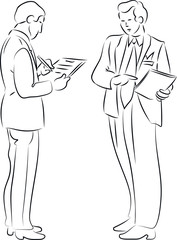 vector illustration of talking businessman