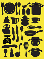 Vector illustration of cooking utensil set