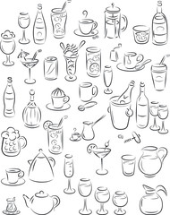 Vector illustration of drinks and beverages - 58088960