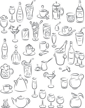 Vector illustration of drinks and beverages