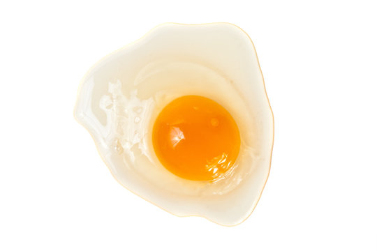 raw yolk and white of egg