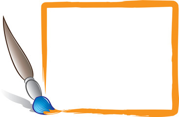 vector illustration of a paintbrush painting frame