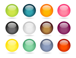12 round buttons set