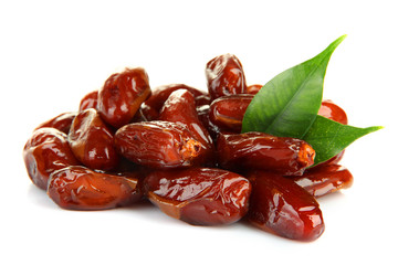 Dried dates isolated on white