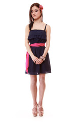 Girl in summer style. Fashion photo isolated