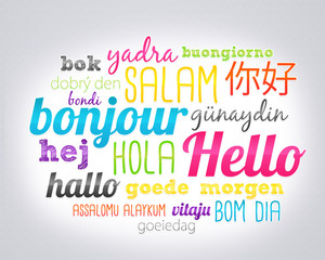 bonjour dans toutes les langues © AMATHIEU