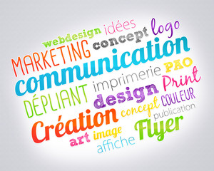 nuage de mots : communication marketing publicité