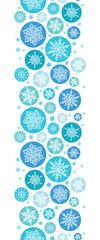 vector round snowflakes vertical seamless pattern background