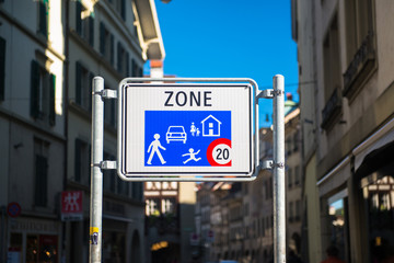 Home Zone Entry Sign isolated residential area road traffic