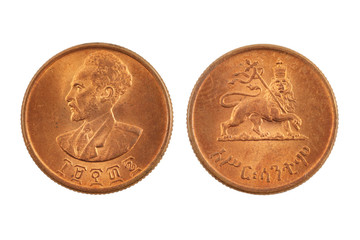 Isolated Ethiopian Coin