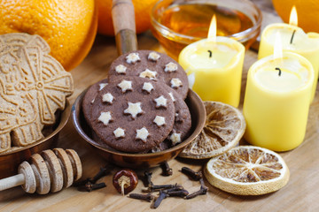 Round chocolate cookies