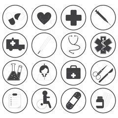 Basic Medical Icons Vector Collection