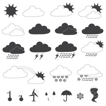 Weather Forecast Icons Vector Collection