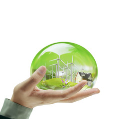 Eco concept Hand hold water drop