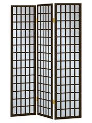 Three-pane wooden screen
