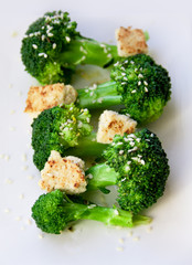 Steamed broccoli dish