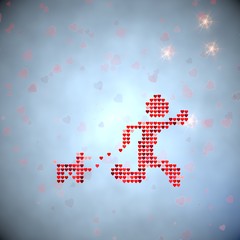 3d graphic of a soft play symbol of thousand hearts