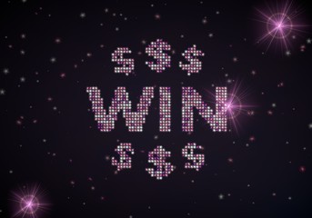 3d render of a beautiful win symbol of glamour stars