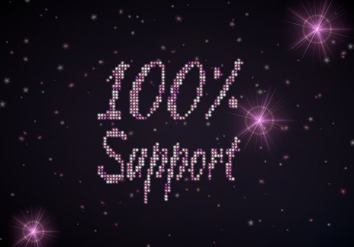 Illustration of a glowing support symbol of glamour stars