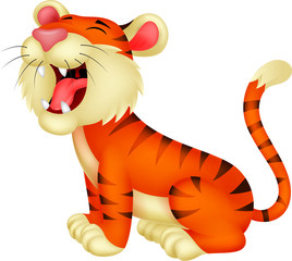 Tiger cartoon roaring