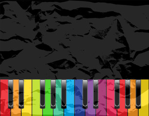 Piano with multicolored keys