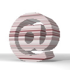 3d graphic of a digital email icon  with stylish 3d lines