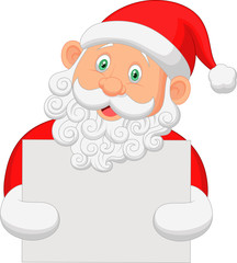 Santa holding blank sign