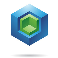 Colorful 3d Cubical Abstract Icon