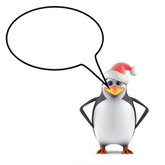 Santa Penguin with speech bubble