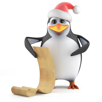 Santa Penguin has a shopping list