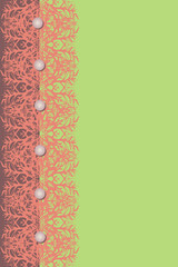 green background with a lateral pattern.