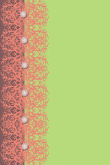 green background with a lateral pattern.