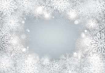 Silver background with snowflakes border