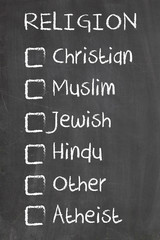 religion checkbox