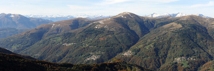 Fototapeta premium Autumn landscape of Colla Valley on the Swiss alps