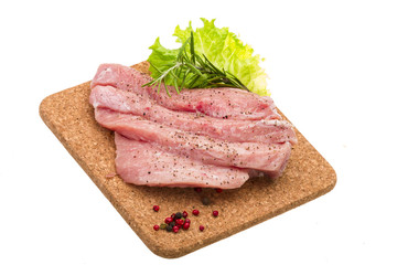 Raw pork steak