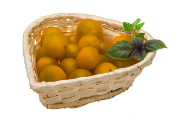 Yellow bright cherry tomato