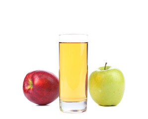 Green and red apples juice.