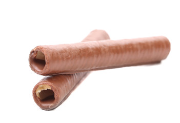 Chocolate waffer rolles.