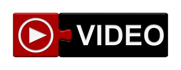 Puzzle-Button rot schwarz: Video - obrazy, fototapety, plakaty