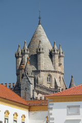 Evora's Gothic cathedral tower, Portugal UNESCO heritage