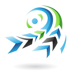 Flying Dynamic Abstract Arrows Icon