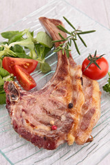 lamb chop and vegetable