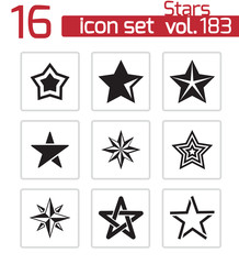 Vector black stars icons set