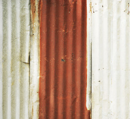 Tree tone of rusty corrugated metal texture