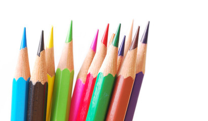 Colorful pencil on isolate background