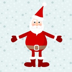 Cute santa claus, christmas card, vector illustration