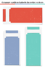 Set of grungy option labels in retro colors