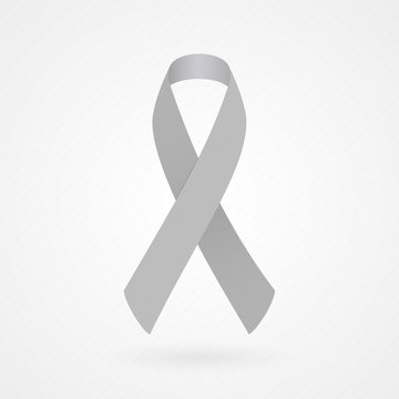 Grey awareness ribbon